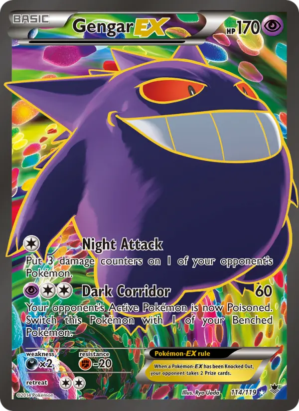 Gengar EX Ultra Rare Pokemon card #114 from Phantom Forces