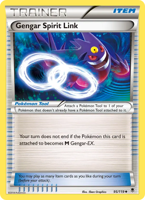 Gengar Spirit Link Uncommon Pokemon card #95 from Phantom Forces