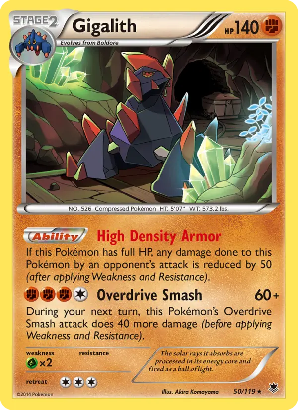 Gigalith Rare Pokemon card #50 from Phantom Forces