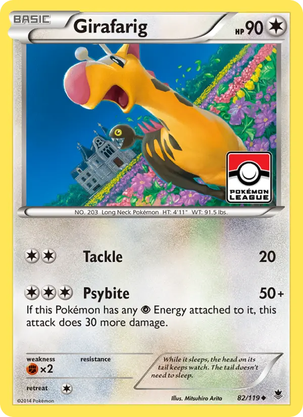 Girafarig Uncommon Pokemon card #82 from Phantom Forces
