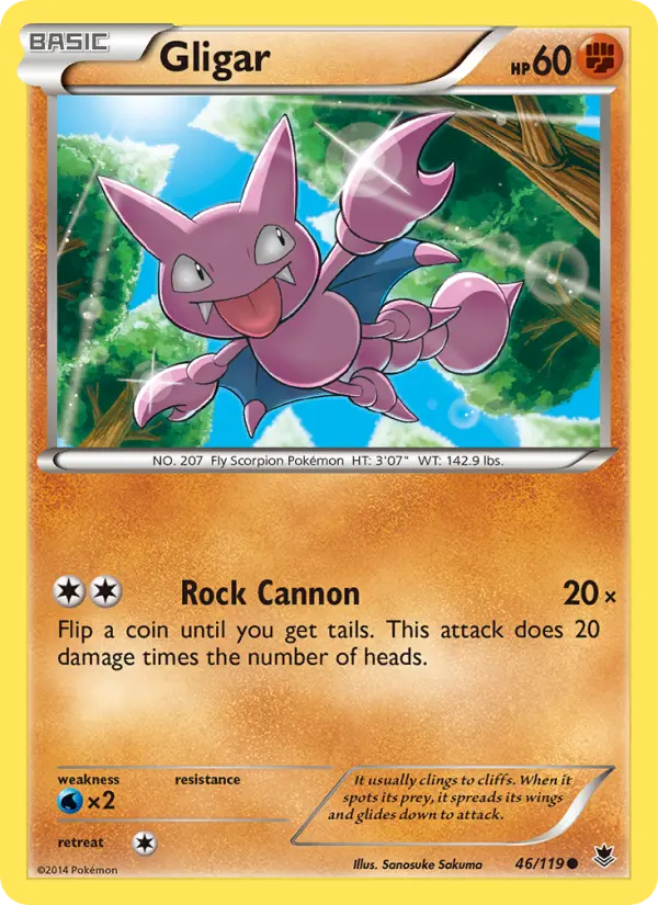 Gligar Common Pokemon card #46 from Phantom Forces