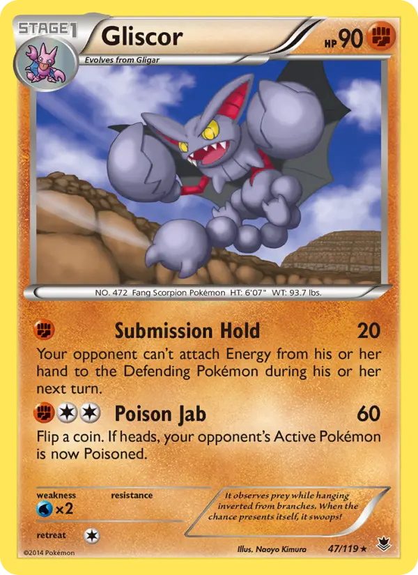 Gliscor Rare Pokemon card #47 from Phantom Forces