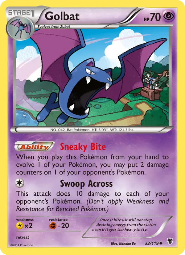 Golbat Uncommon Pokemon card #32 from Phantom Forces
