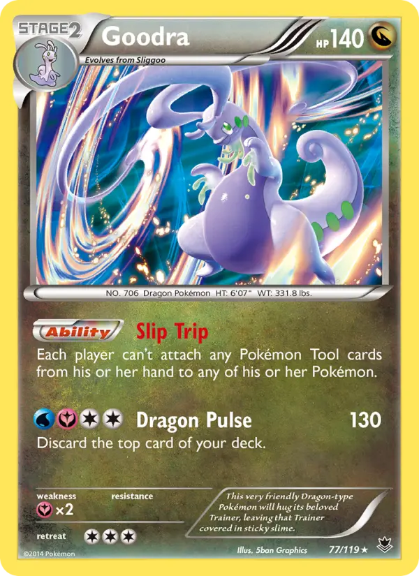 Goodra Rare Pokemon card #77 from Phantom Forces