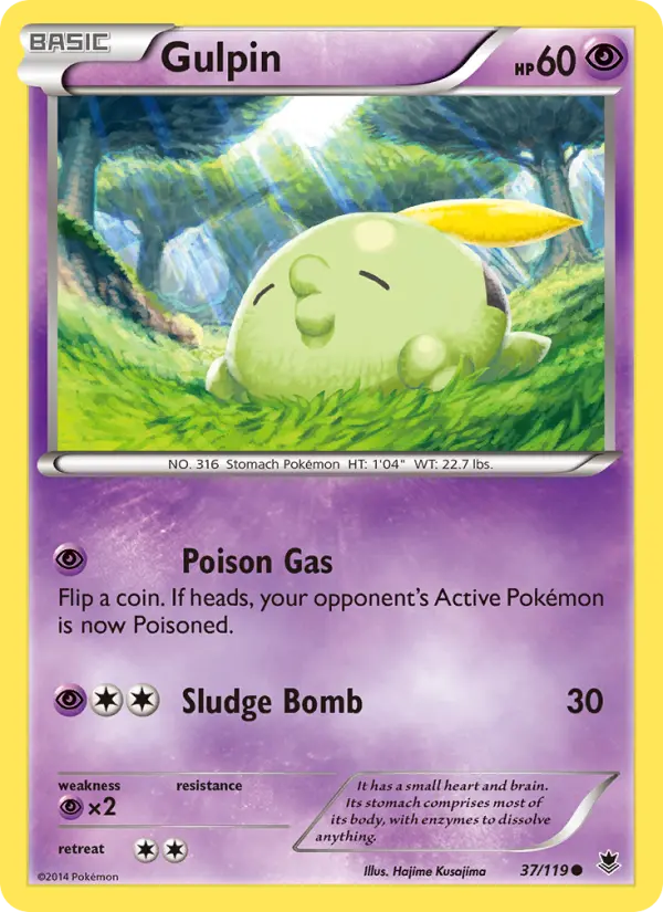 Gulpin Common Pokemon card #37 from Phantom Forces
