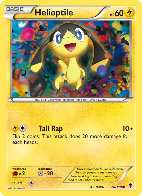Helioptile Common Pokemon card #28 from Phantom Forces