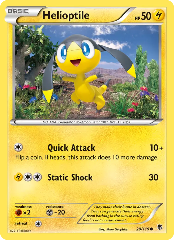 Helioptile Common Pokemon card #29 from Phantom Forces