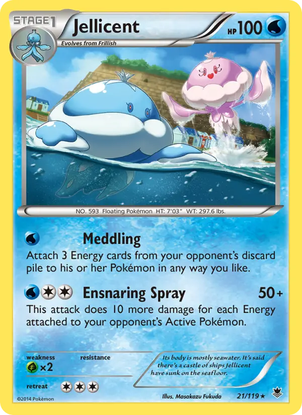 Jellicent Rare Pokemon card #21 from Phantom Forces