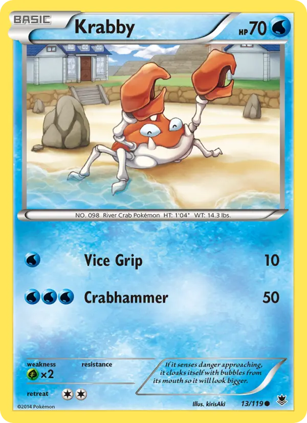Krabby Common Pokemon card #13 from Phantom Forces