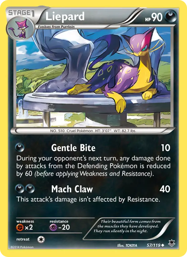 Liepard Uncommon Pokemon card #57 from Phantom Forces