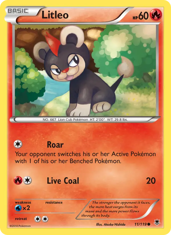 Litleo Common Pokemon card #11 from Phantom Forces