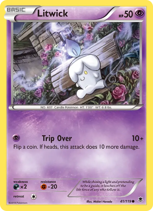 Litwick Common Pokemon card #41 from Phantom Forces