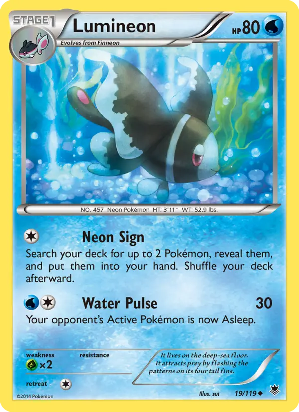 Lumineon Uncommon Pokemon card #19 from Phantom Forces