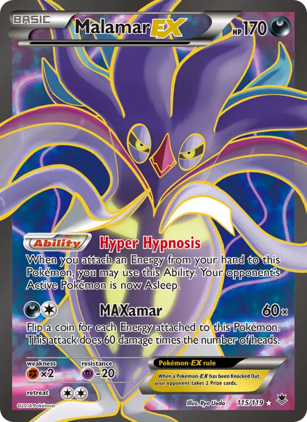Malamar EX Ultra Rare Pokemon card #115 from Phantom Forces