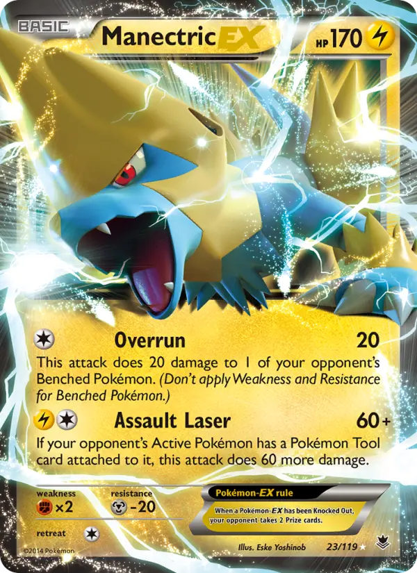 Manectric EX Ultra Rare Pokemon card #23 from Phantom Forces
