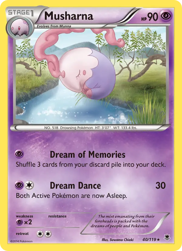 Musharna Rare Pokemon card #40 from Phantom Forces
