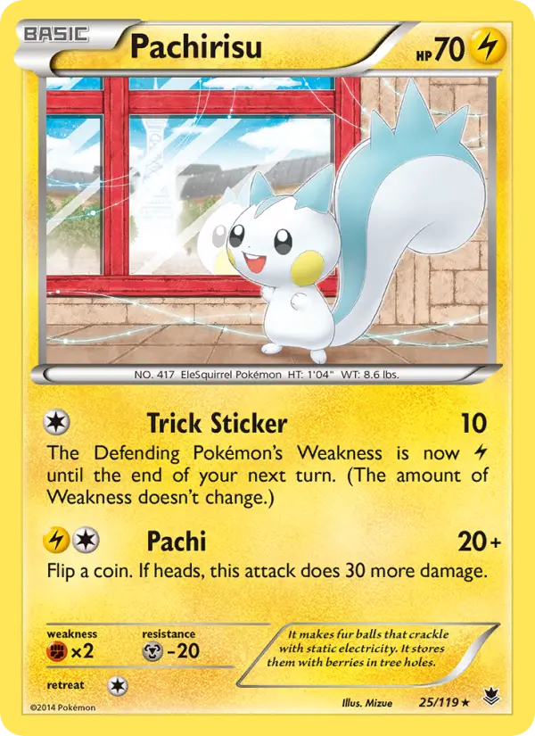 Pachirisu Rare Pokemon card #25 from Phantom Forces