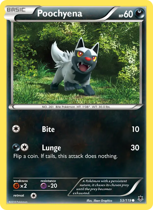 Poochyena Common Pokemon card #53 from Phantom Forces
