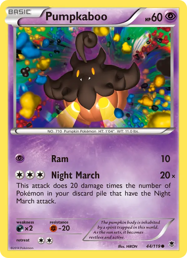 Pumpkaboo Common Pokemon card #44 from Phantom Forces