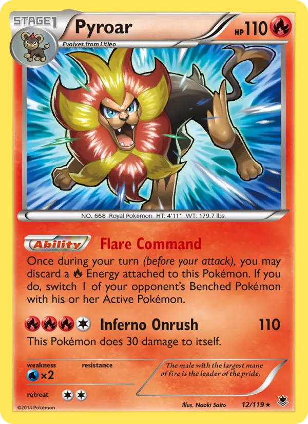 Pyroar Rare Pokemon card #12 from Phantom Forces