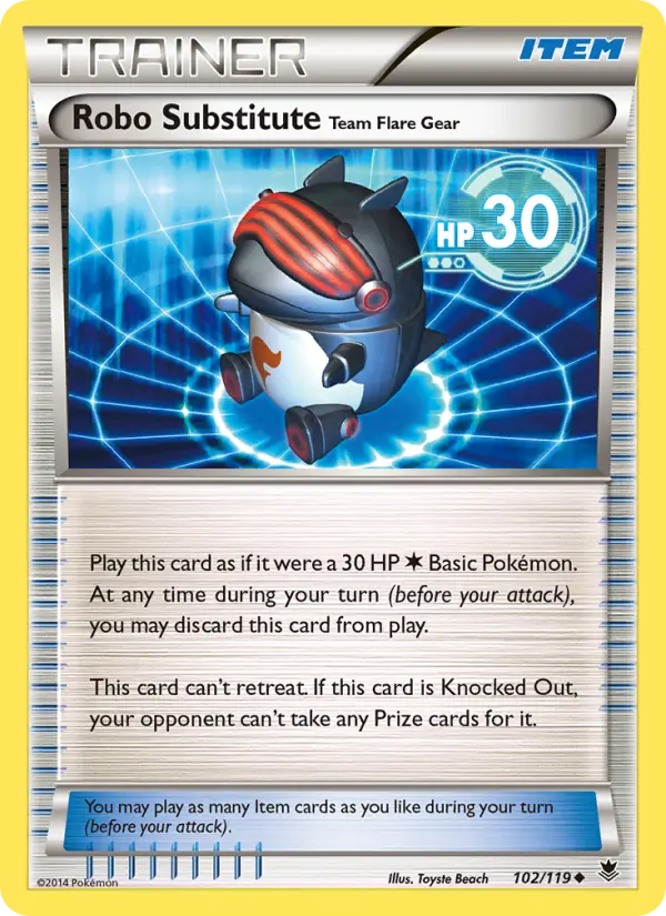 Robo Substitute Team Flare Gear Uncommon Pokemon card #102 from Phantom Forces