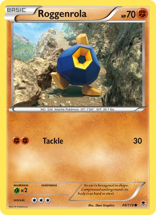 Roggenrola Common Pokemon card #48 from Phantom Forces