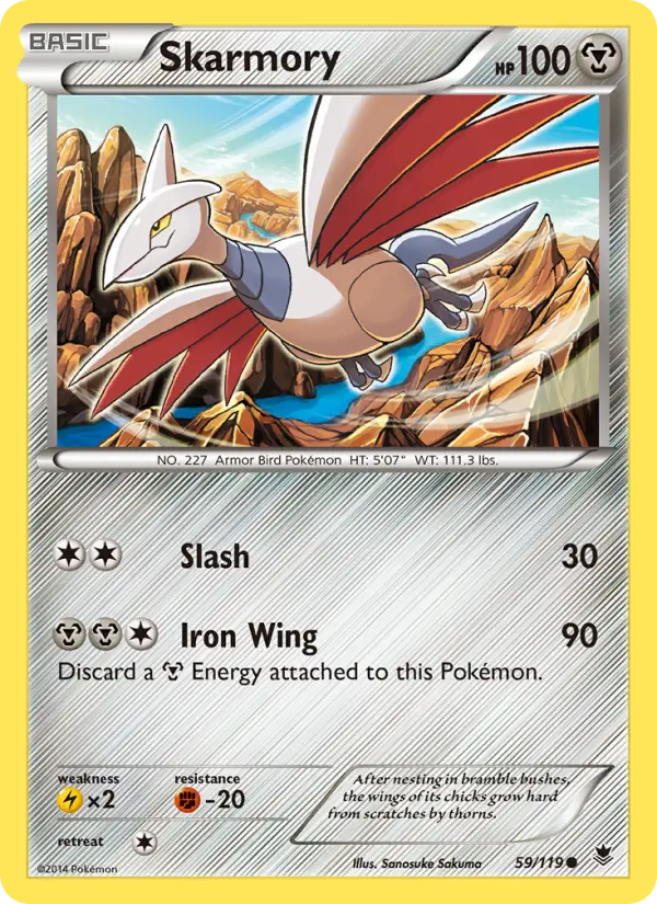 Skarmory Common Pokemon card #59 from Phantom Forces