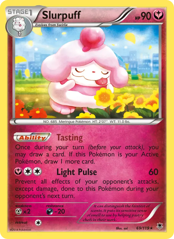 Slurpuff Rare Pokemon card #69 from Phantom Forces