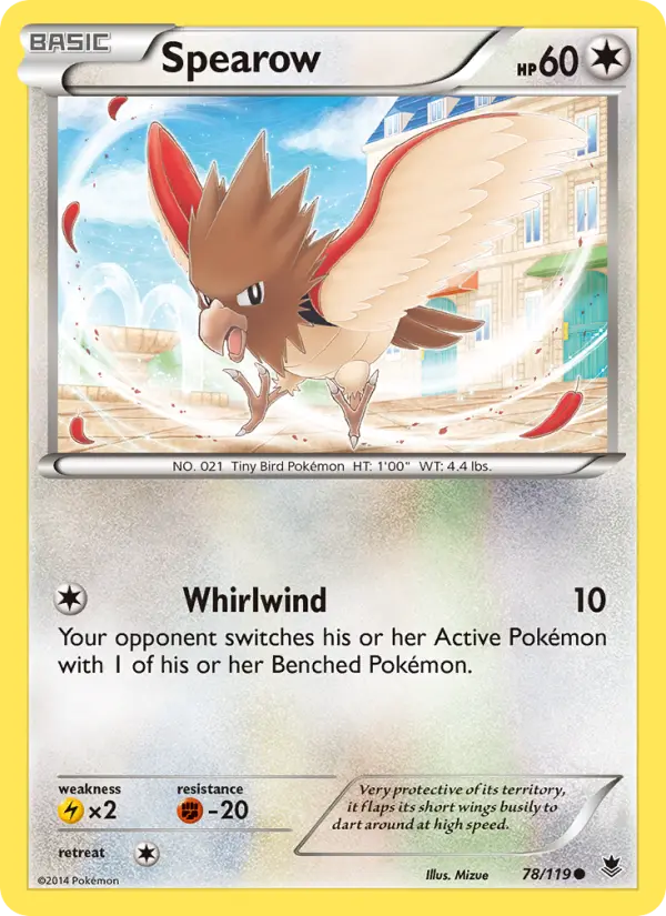 Spearow Common Pokemon card #78 from Phantom Forces