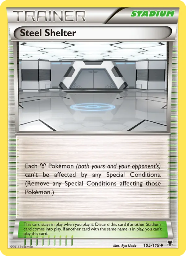 Steel Shelter Uncommon Pokemon card #105 from Phantom Forces