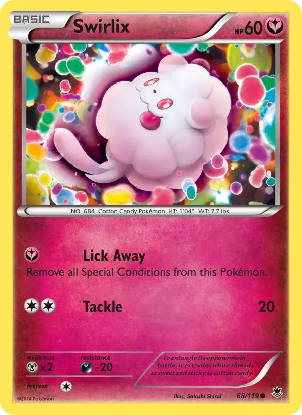 Swirlix Common Pokemon card #68 from Phantom Forces
