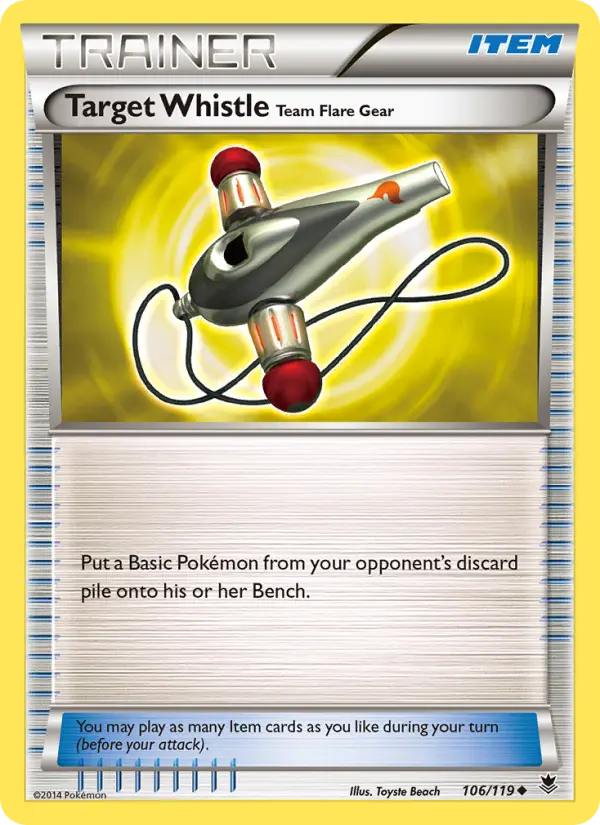 Target Whistle Team Flare Gear Uncommon Pokemon card #106 from Phantom Forces