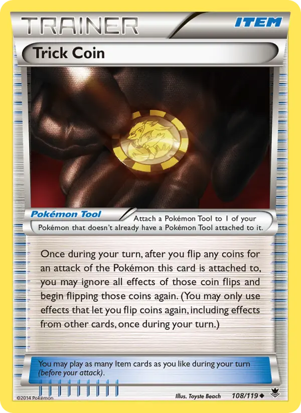Trick Coin Uncommon Pokemon card #108 from Phantom Forces