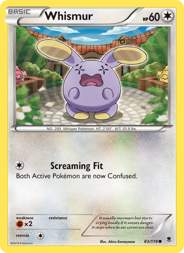 Whismur Common Pokemon card #83 from Phantom Forces