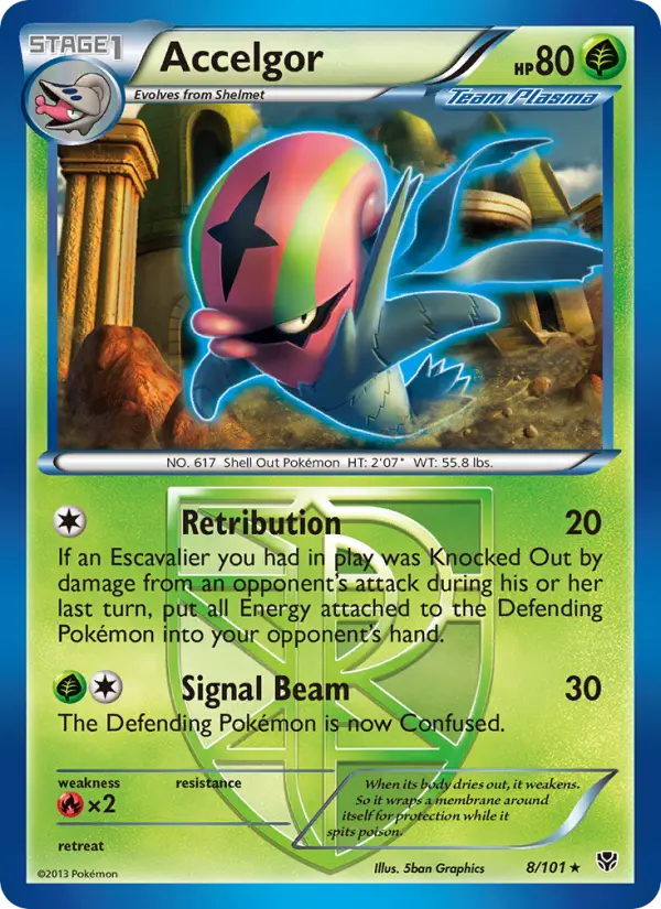 Accelgor Rare Pokemon card #8 from Plasma Blast