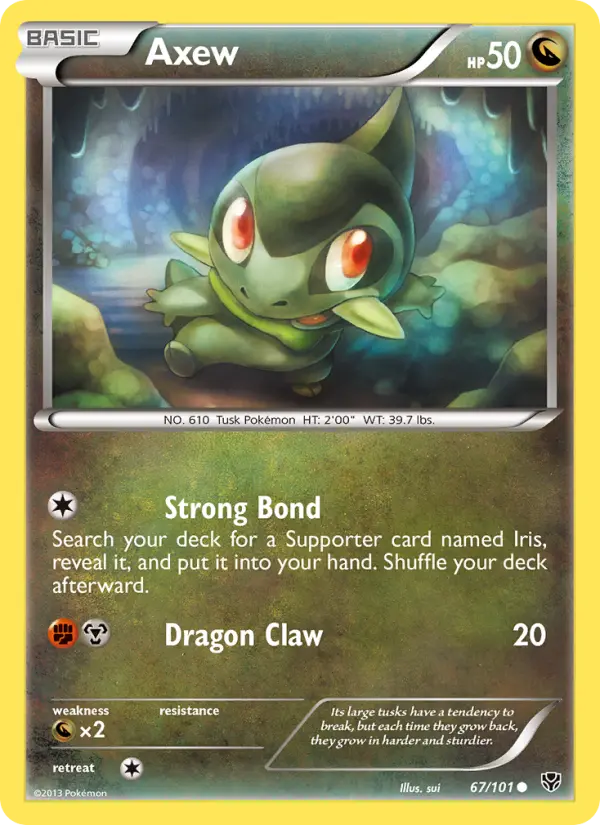 Axew Common Pokemon card #67 from Plasma Blast