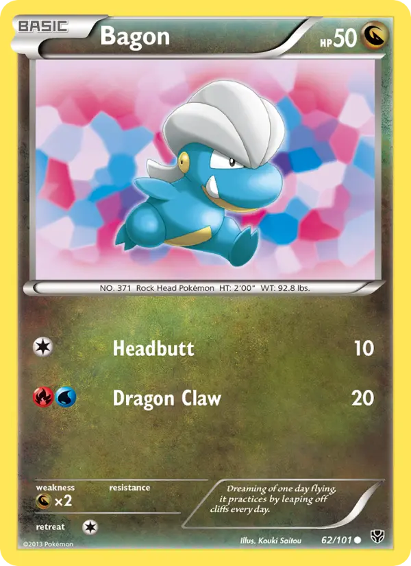 Bagon Common Pokemon card #62 from Plasma Blast