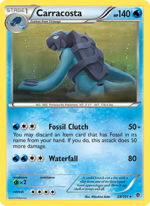 Carracosta Rare Pokemon card #28 from Plasma Blast
