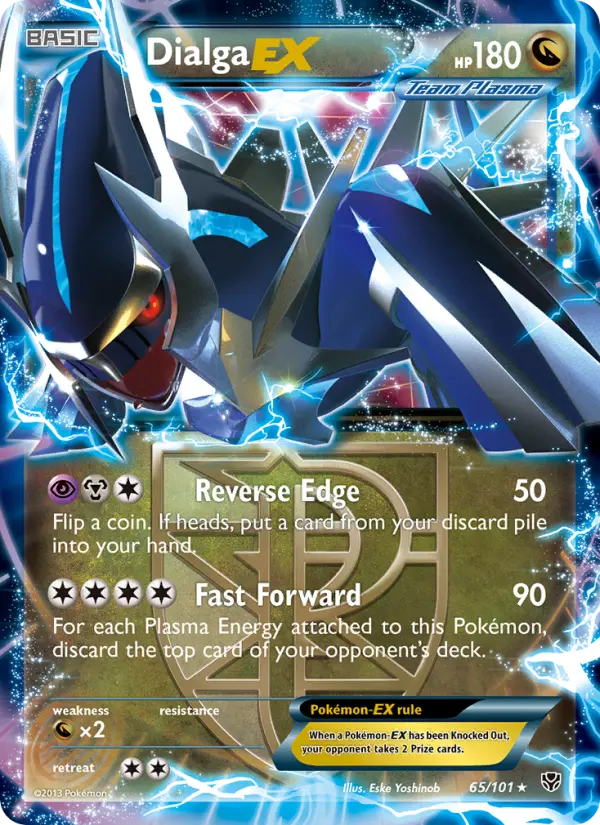 Dialga-EX Rare Pokemon card #65 from Plasma Blast