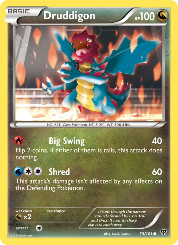 Druddigon Common Pokemon card #70 from Plasma Blast