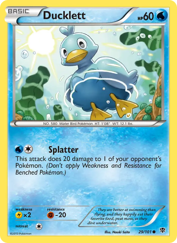 Ducklett Common Pokemon card #29 from Plasma Blast
