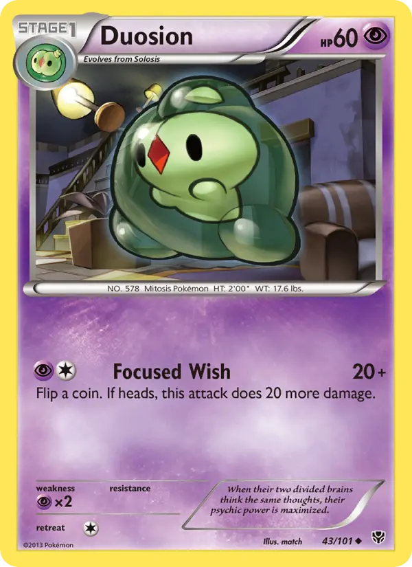 Duosion Uncommon Pokemon card #43 from Plasma Blast