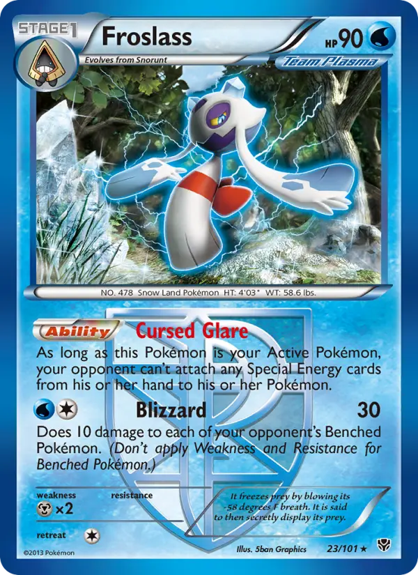Froslass Rare Pokemon card #23 from Plasma Blast