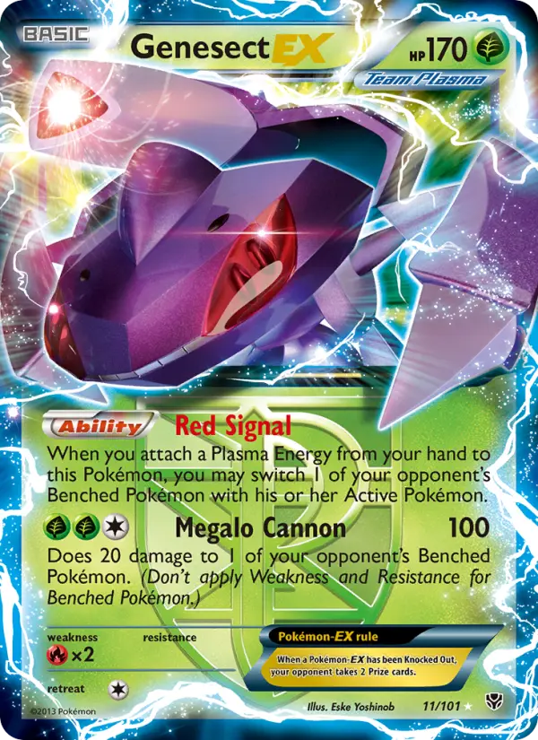 Genesect-EX Rare Pokemon card #11 from Plasma Blast