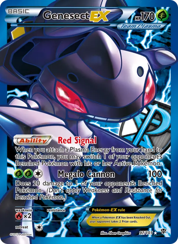 Genesect-EX Ultra Rare Pokemon card #97 from Plasma Blast