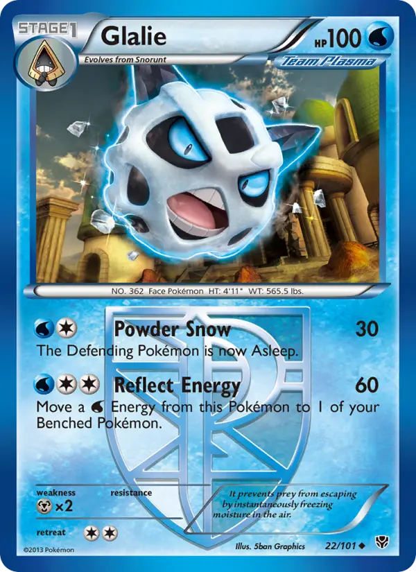 Glalie Uncommon Pokemon card #22 from Plasma Blast
