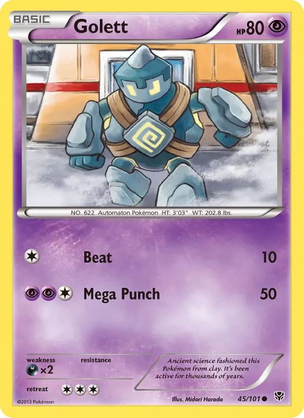 Golett Common Pokemon card #45 from Plasma Blast