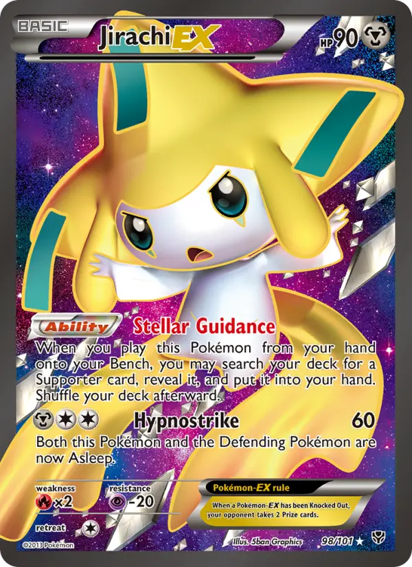 Jirachi-EX Ultra Rare Pokemon card #98 from Plasma Blast