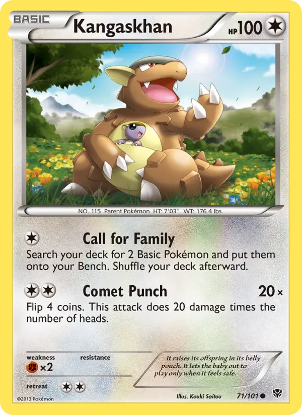 Kangaskhan Common Pokemon card #71 from Plasma Blast
