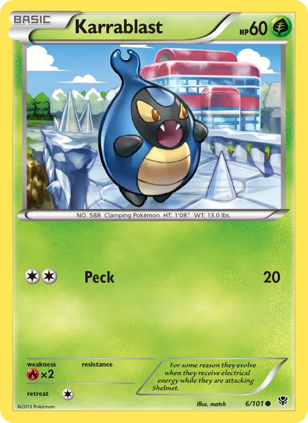 Karrablast Common Pokemon card #6 from Plasma Blast